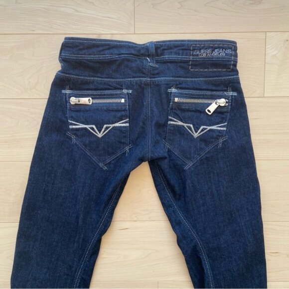 Guess Premium jeans Rocket skinny leg style low rise dark blue stretchy size 26 - Picture 7 of 14